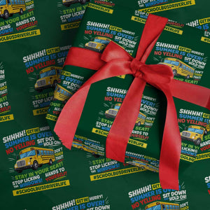 Funny School Bus Driver Life Wrapping Paper Roll Back to School Teacher Kids
