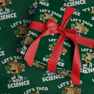 Funny Science Taco Pun Wrapping Paper Roll Let Is Taco Bout Science TS14 Green Print Your Wear