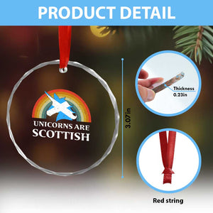 Funny Scotland Pride Unicorn Crystal Glass Ornament Unicorns Are Scottish Rainbow TS11 Print Your Wear