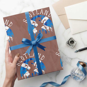 Funny Scotland Unicorn Scottish Flag Saltire Wrapping Paper Roll TS11 Mocha Print Your Wear