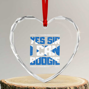 Funny Scottish Anthem Fan Saltire Flag Heart Crystal Glass Ornament Yes Sir I Can Boogie Sports Style Scotland Football Supporters