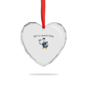 Funny Scottish Goose Scotland Football Heart Crystal Glass Ornament Off to Watch Fitba Soccer Fans Meme TS02 Print Your Wear