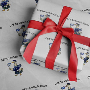 Funny Scottish Goose Scotland Football Wrapping Paper Roll Off to Watch Fitba Soccer Fans Meme TS02 White Print Your Wear