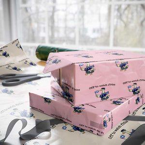 Funny Scottish Goose Scotland Football Wrapping Paper Roll Off to Watch Fitba Soccer Fans Meme TS02 Light Pink Print Your Wear