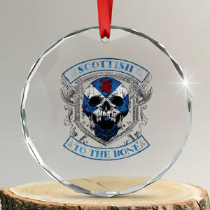 Funny Scottish Viking Crystal Glass Ornament Scottish To The Bone Vintage Scottish Lion Rampant Flag Skull TS11 Transparent Glass 3'' Circle Print Your Wear