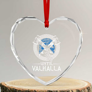 Funny Scottish Viking Heart Crystal Glass Ornament Until Valhalla Vintage Scottish Flag Skull TS11 Transparent Glass 3'' Heart Print Your Wear