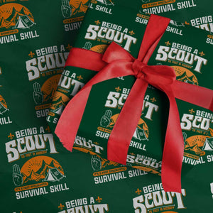 Funny Scout Wrapping Paper Roll Being A Scout Is Not A Hobby Survival Skill Adventure TS02 Green Print Your Wear