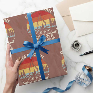 Funny Scout Wrapping Paper Roll Once A Scout Always A Pyromaniac Adventure Retro TS02 Mocha Print Your Wear