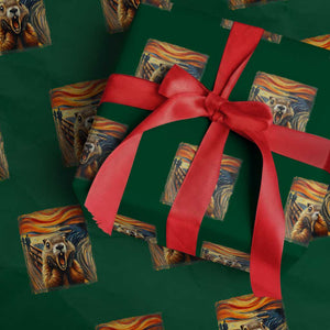 Funny Scream Groundhog Wrapping Paper Roll Woddchuck Day TS02 Green Print Your Wear