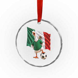 Funny Screaming Merlin the Duck Crystal Glass Ornament Mexico Soccer Flag Football Fans TS02 Print Your Wear