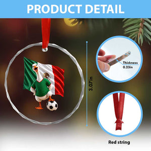 Funny Screaming Merlin the Duck Crystal Glass Ornament Mexico Soccer Flag Football Fans TS02 Print Your Wear