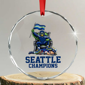 Funny Seattle Clobbers New England Crystal Glass Ornament Football Game Day TS12 Transparent Glass 3'' Circle Print Your Wear