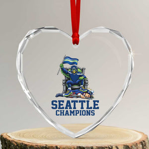 Funny Seattle Clobbers New England Heart Crystal Glass Ornament Football Game Day TS12 Transparent Glass 3'' Heart Print Your Wear