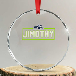 Funny Seattle Jimothy The Raccoon Crystal Glass Ornament Football Parody Viral Trash Panda Feral Meme