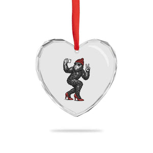 Funny Sexy Bigfoot Selfie Heart Crystal Glass Ornament Sasquatch Lover Gift TS12 Print Your Wear