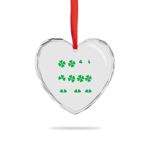 Funny Shamrock Fraction Heart Crystal Glass Ornament St Patrick's Day Math Lover TS02 Print Your Wear