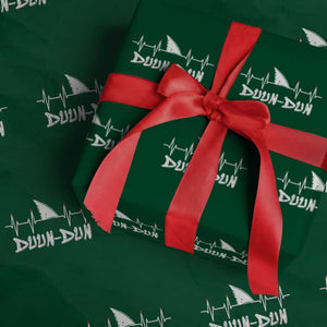Funny Shark Heartbeat EKG Dunn Ocean Wildlife Wrapping Paper Roll TS11 Green Print Your Wear