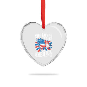 Funny She Loves Jesus And America Too Heart Crystal Glass Ornament 4th Of July Patriotic Christian American Flag TS11 Print Your Wear