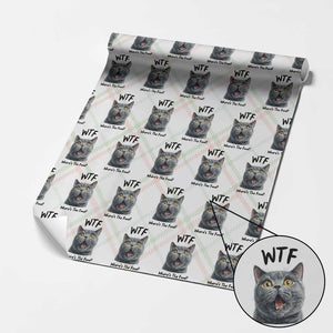 Funny Shocked British Shorthair Cat Wrapping Paper Roll Where Is The Food TS12 Christmas Plaid Print Your Wear