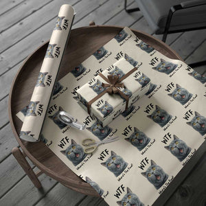 Funny Shocked British Shorthair Cat Wrapping Paper Roll Where Is The Food TS12 Beige Print Your Wear