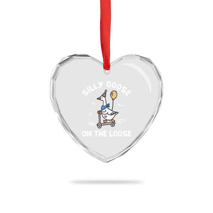 Funny Silly Goose Heart Crystal Glass Ornament Goose On The Loose Animal Humor TS10 Print Your Wear