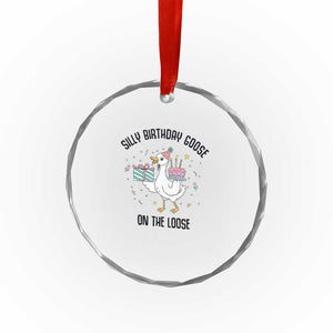 Funny Silly Goose On The Loose Crystal Glass Ornament Birthday Party Gift
