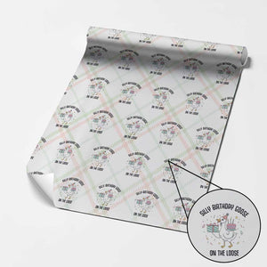 Funny Silly Goose On The Loose Wrapping Paper Roll Birthday Party Gift