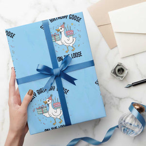Funny Silly Goose On The Loose Wrapping Paper Roll Birthday Party Gift