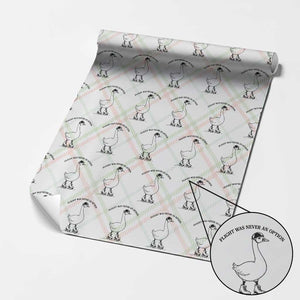 Funny Silly Goose Roller Skater Wrapping Paper Roll Flight Was Never An Option