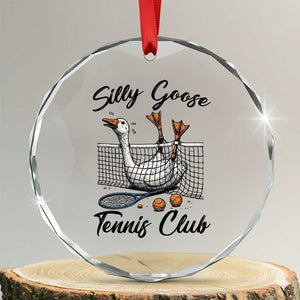 Funny Silly Goose Tennis Club Crystal Glass Ornament Tennis Lover Gift TS12 Transparent Glass 3'' Circle Print Your Wear