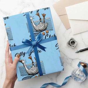 Funny Silly Goose Tennis Club Wrapping Paper Roll Tennis Lover Gift TS12 Light Blue Print Your Wear