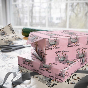 Funny Silly Goose Tennis Club Wrapping Paper Roll Tennis Lover Gift TS12 Light Pink Print Your Wear
