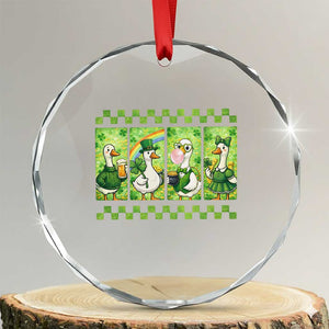 Funny Silly Irish Goose Crystal Glass Ornament St Patricks Day Goose Lover Gift TS12 Transparent Glass 3'' Circle Print Your Wear