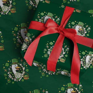 Funny Silly Irish Goose Wrapping Paper Roll St Patricks Day Celebration TS12 Green Print Your Wear
