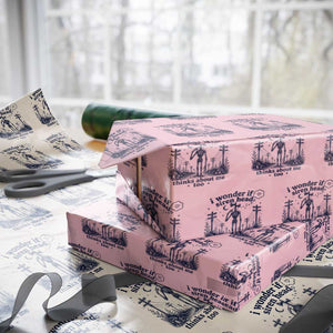 Funny Siren Head Wrapping Paper Roll I Wonder If Siren Head Thinks About Me Too Weirdcore Cryptid Lovers