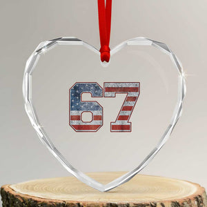 Funny Six Seven 67 Meme Vintage American Flag Heart Crystal Glass Ornament TS11 Transparent Glass 3'' Heart Print Your Wear