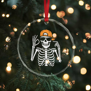 Funny Six Seven 67 Skeleton Gen Alpha Halloween Meme Crystal Glass Ornament TS11 Print Your Wear