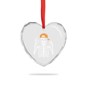 Funny Six Seven 67 Skeleton Gen Alpha Halloween Meme Heart Crystal Glass Ornament TS11 Print Your Wear