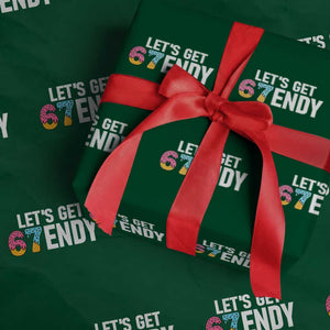 Funny Six Seven 67 Wrapping Paper Roll Lets Get Sendy 6 7 Meme Icecream TS02 Green Print Your Wear