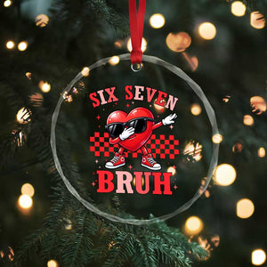 Funny Six Seven Bruh Valentines Day Crystal Glass Ornament Six Seven Dabbing Heart TS11 Print Your Wear