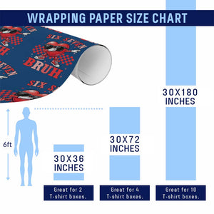 Funny Six Seven Bruh Valentines Day Wrapping Paper Roll Six Seven Dabbing Heart TS11 Print Your Wear