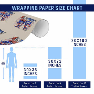 Funny Six Seven Dabbing Wrapping Paper Roll Patriotic American Pride Gift