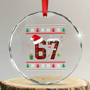 Funny Six Seven Meme Christmas Ugly Sweater Crystal Glass Ornament Trendy Tiktok Gift TS12 Transparent Glass 3'' Circle Print Your Wear