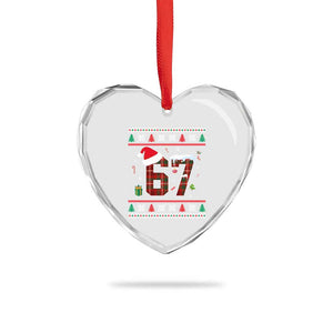 Funny Six Seven Meme Christmas Ugly Sweater Heart Crystal Glass Ornament Trendy Tiktok Gift TS12 Print Your Wear