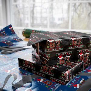 Funny Six Seven Meme Christmas Ugly Sweater Wrapping Paper Roll Trendy Tiktok Gift TS12 Black Print Your Wear
