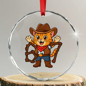 Funny Six Seven Meme Cowcat Crystal Glass Ornament Gen Alpha Slang Gift TS12 Transparent Glass 3'' Circle Print Your Wear