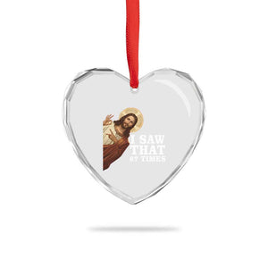 Funny Six Seven Meme Heart Crystal Glass Ornament I Saw That 67 Times TS14 Print Your Wear