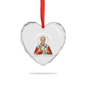 Funny Six Seven Meme Heart Crystal Glass Ornament Saint Nicholas Says 67 Gen Alpha Slang TS14 Print Your Wear