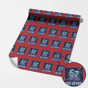 Funny Six Seven Meme Wrapping Paper Roll Cyberpunk Neon Style TS12 Red Print Your Wear