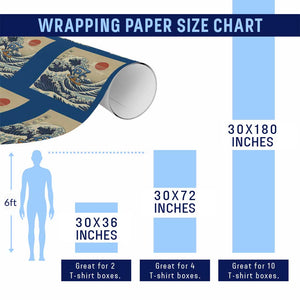 Funny Six Seven Surfing Wrapping Paper Roll The Great Wave Kanagawa Japanese 67 Brainrot Meme TS14 Print Your Wear